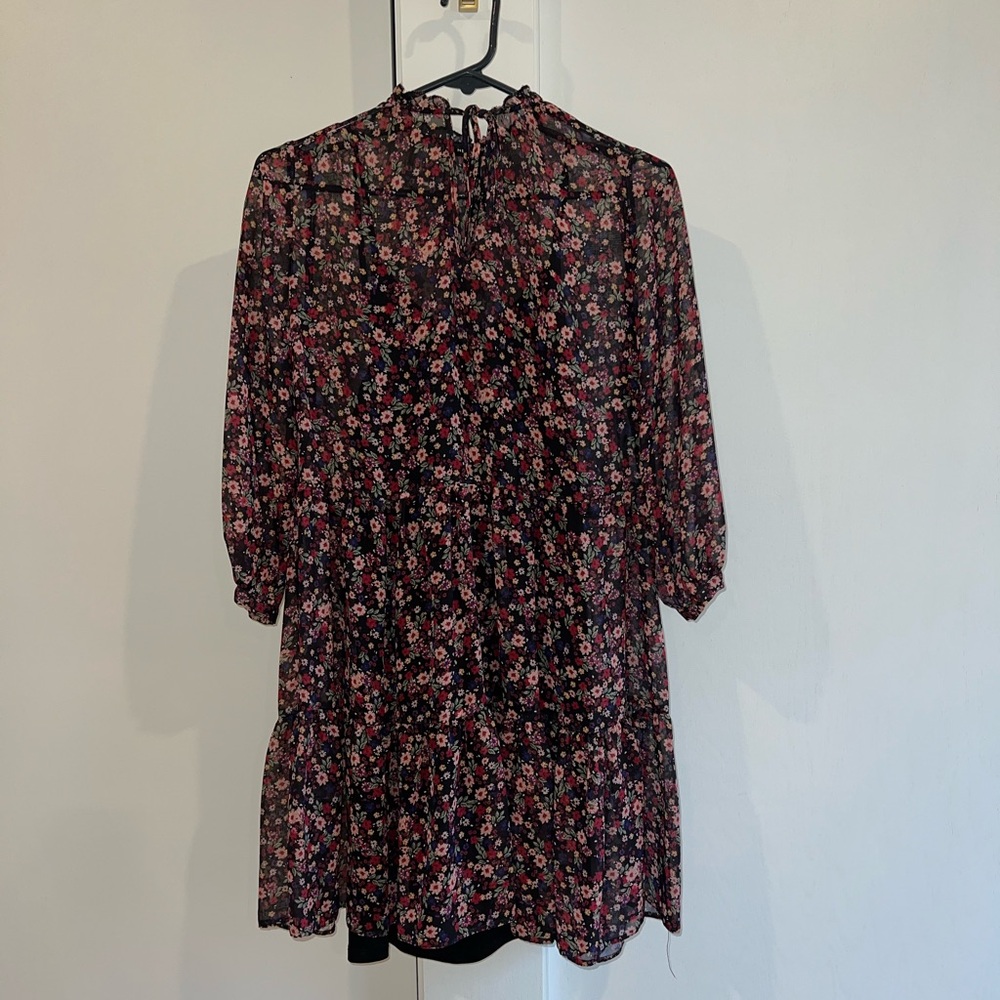 Floral Black and Pink Dress